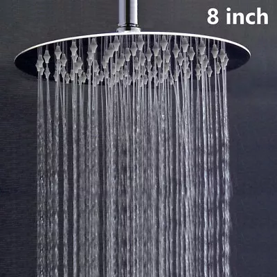 8  Round Rainfall Shower Head Stainless Steel Home Bathroom Rain Sprayer • $10.79
