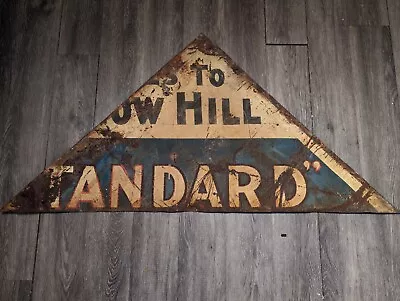 Vtg Snow Hill MD Standard Gasoline Gas Station Metal Sign Standard Oil Patina • $164.90