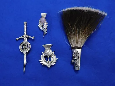 Lot Of 4 Vintage Scottish Brooches Stag Thistle Dagger One Sterling Silver • $29.99