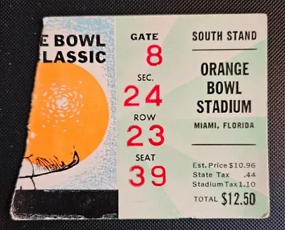 44th Orange Bowl Football Ticket Stub 1/2 1978 Arkansas Oklahoma Roland Sales TD • $37.75