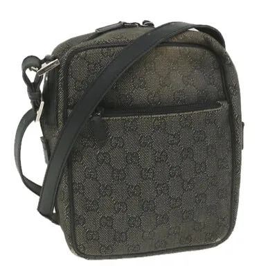 GUCCI GG Canvas Shoulder Bag Black 03136 Auth Bs10038 • $140.80