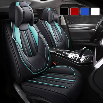 $79.99 • Buy Luxury Leather Car Seat Covers 5 Seats Full Set Protector Universal Stereo Style