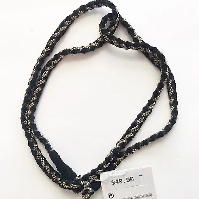 Zara Basic NWT Braided Suede Chain Lanyard Necklace • $13.13