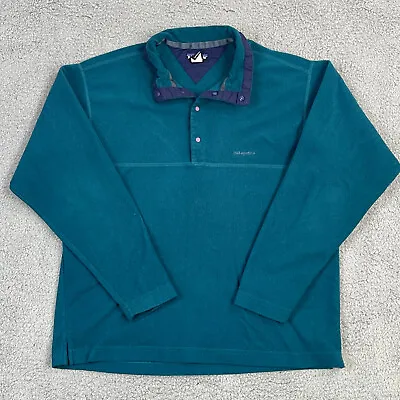 VINTAGE Patagonia Snap T Fleece Pullover Mens Medium Green Made In USA • $63.75