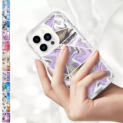 $16.65 • Buy For IPhone 15 Pro Max 15 Pro 14 13 12 11 XR 7/8 Hybrid Marble Pattern Phone Case