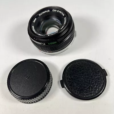 Vintage Olympus OM System Zuiko MC Auto-S 50mm F1.8 Camera Lens + 2 Caps • £22.49