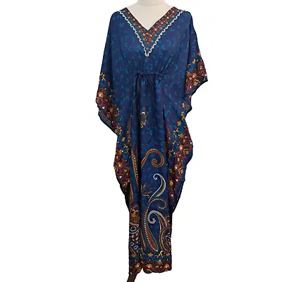 Free Size Paisley Designed Boho Summer Dress Kaftan • $21.95