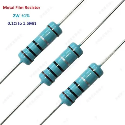 25pcs Metal Film Resistor 2W Tolerance ±1% Full Range Of Values(0.1Ω To 1.5MΩ) • $4.82