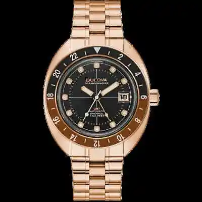 Bulova 97B215 Oceanographer Devil Diver GMT Automatic Gold Dial • $1807.99