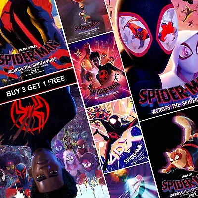 Spider-Man Across The Spider-Verse Posters A4 A3 Spiderman Wall Art Marvel Print • £1.99