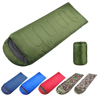 4 Season Envelope Sleeping Bag Keep Warm Waterproof Wild Adult Camping Hiking • £13.39