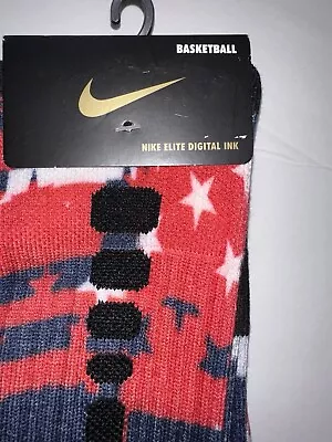 Rare New Vintage  Nike Elite USA Digital Ink Socks Lrg Crew SX5155 900 Stars • $39.99