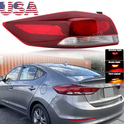 Tail Light Rear Lamp Left Driver Outer Brake W/bulb For Hyundai Elantra 2017-18 • $68.99