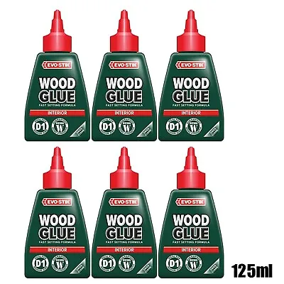 6 X EVO-STIK Wood Glue Interior 125ml Fast Setting Adhesive • $42.58
