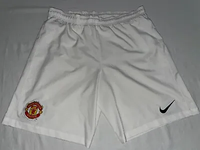 NIKE MANCHESTER UNITED 2014/2015 HOME FOOTBALL SOCCER SHORTS Mens Large EUC! • $34.95