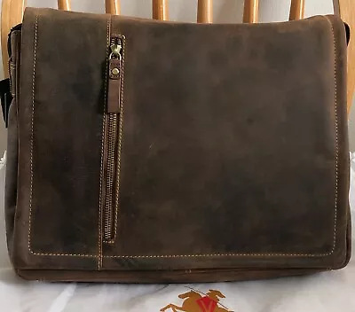 Visconti Oil Leather Laptop  Messenger Bag - 17072 Oil Tan • £100