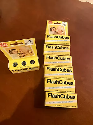 7 Vintage GE Flashcubes Original Box Set Of 3 Cubes 12 Flashes New Old Stock • $18