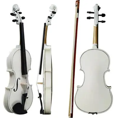 Acoustic Practice Violin 4/4 Full Size White Color With Case Bow Rosin Xmas Gift • $49.66