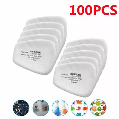 100 Pieces 5N11 Filter Respirator Cotton For Gas Mask 6200/6800 New C6W9 • $29.16