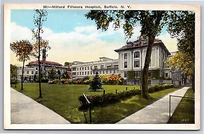 Postcard Buffalo New York Millard Fillmore Hospital Exterior White Border • $7.99