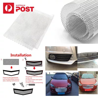 40 X13  Car Fender Hood Vent Grille Mesh Body Kit Silver Aluminium Rhombus AU • $27.33