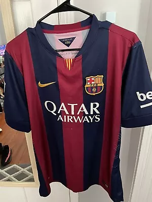 Lionel Messi FC Barcelona 2014-2015 Home Authentic Jersey Shirt • $145