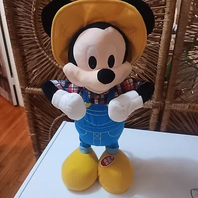 Singing And Dancing Farmer Mickey Mouse E-I- Oh 16  Tall Works Great • £15.38