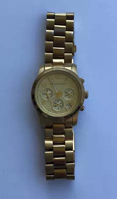 Michael Kors Mid-Size Runway Gold Tone MK5055 Wrist Watch For Women • $75