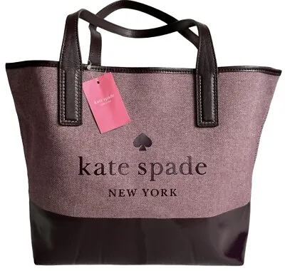 NWT  Kate Spade Ash Street Logo Triple Compart Tote Color Deep Plum MSRP $279 • $337.99