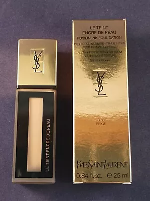 YSL Fusion Ink Foundation Le Teint Encre De Peau Beige B60 25ml New • £22.99