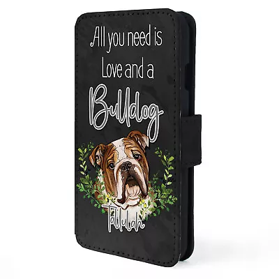 £12.95 • Buy Personalised Bulldog IPhone Case Custom Dog Flip Phone Cover Wallet Gift ND11