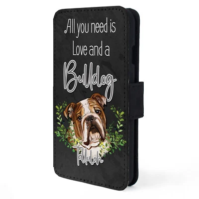 £12.95 • Buy Personalised Bulldog IPhone Case Custom Dog Flip Phone Cover Wallet Gift ND11
