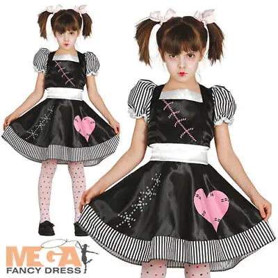 Dead Dolly Girls Fancy Dress Evil Broken Rag Doll Kids Halloween Costume Outfit • £9.99