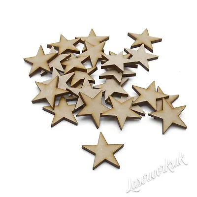 £2.65 • Buy Wooden MDF Star Christmas Shapes 3mm MDF Decorations Plaque & Card Making Crafts