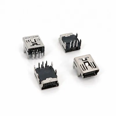 100Pcs Mini USB Female Right Angle 4Legs 5Pin DIP PCB Socket Solder Connector  • $6.98