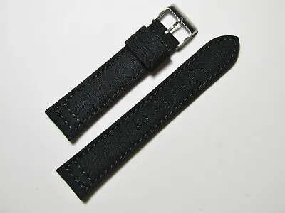 20mm Hadley-Roma MS850 Mens Black Cordura Canvas Watch Band Strap • $23.76