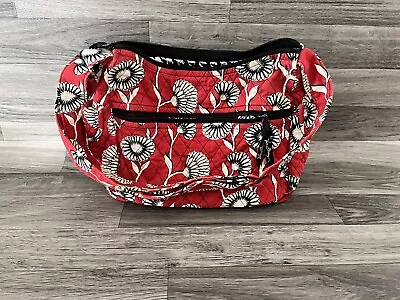 Vera Bradley Deco Daisy  Red Cotton Quilted Bag Summer 2011 Stained • $10