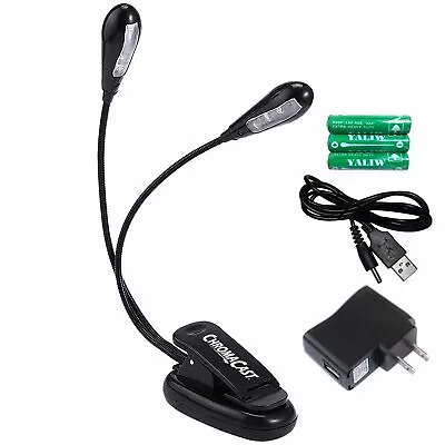 $7.98 • Buy ChromaCast Dual Clip On LED Light Fully Adjustable Gooseneck USB Or Battery