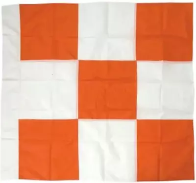 Safety Flag Airport Flag 36 X 36 Inch Marking Flags Orange And White 100D SLEEVE • $15.88