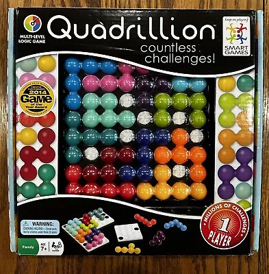 Quadrillion Magnetic Marble Puzzle Game Complete ~Solitaire Smart Games 20E • $24.99