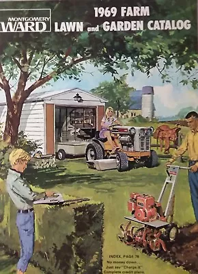 Montgomery Ward 1969 Farm Catalog Riding Lawn Garden Tractor Gilson Tiller Sheds • $158.99