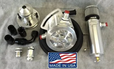 AEROSPACE BIg Block MOPAR VACUUM PUMP 3 VANE +30 HP. BLACK HOSE KIT • $990