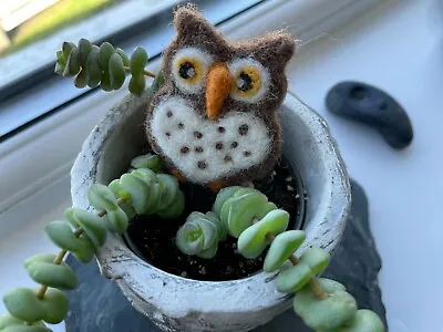 Beautiful Cute Felt Owl Brooch Bird BroochNeedle Felted Owl Owl Jewellery  • £10