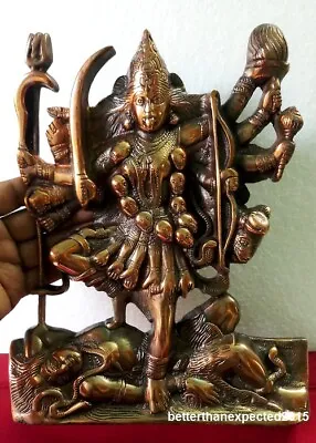 $59.90 • Buy Kaali LARGE 28 Cm Brass Hand Carved Statue Shiva Durga Kali Maa Hindu Goddess