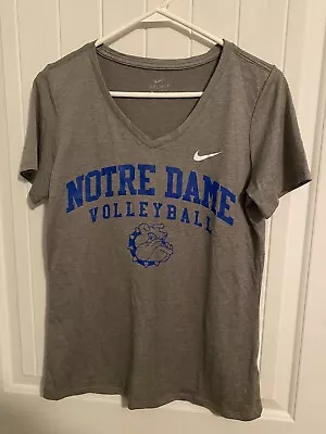 Notre Dame Volleyball T-Shirt  Women’s Size Medium Nike Dry-Fit Shirt Gray • $9.99