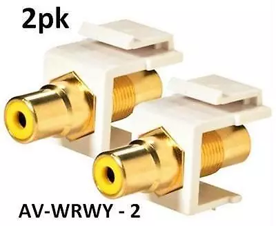 2pk RCA Female/Female Keystone Jack YL Band/ WH Plate • $7.25