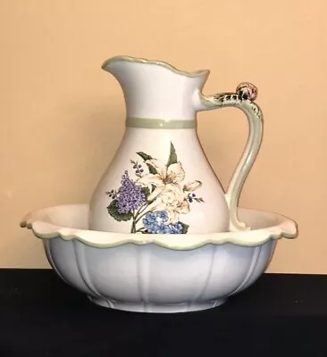 Princess House Vintage Garden Ceramic Pitcher And Bowl Set 1492A 1492B W/boxes  • $62.99