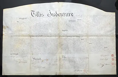 1818 Antique PHILADELPHIA Vellum DEED INDENTURE Document / JAMES LOYD To DAVIS • $49.95