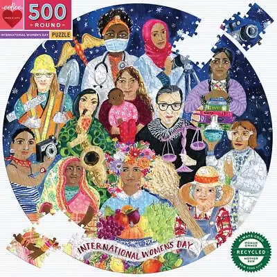 International Women's Day Round Jigsaw Puzzle 500 Piece - EeBoo • $47.65