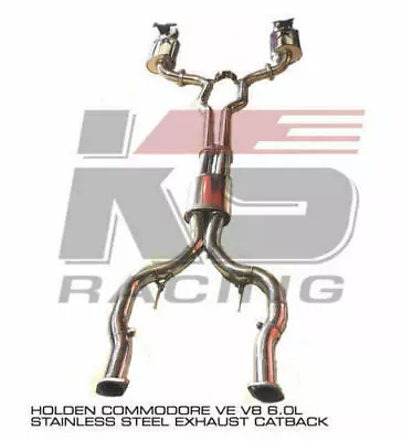 Ks Racing 76mm/3 Inch Full Exhaust System For Holden Commodore V8 Ve • $1372.39